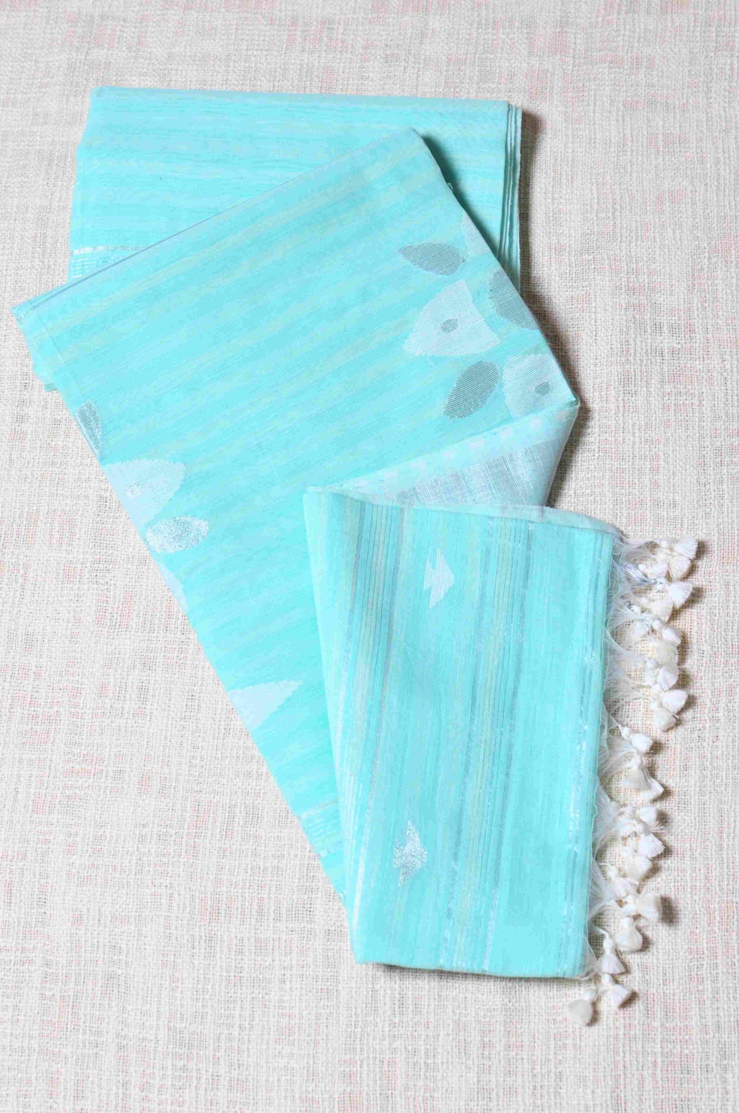 Handwoven Jamdani Mixed Material Saree