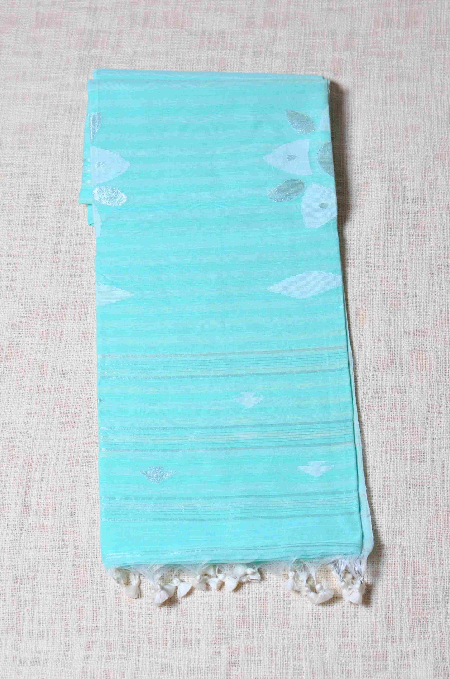 Handwoven Jamdani Mixed Material Saree