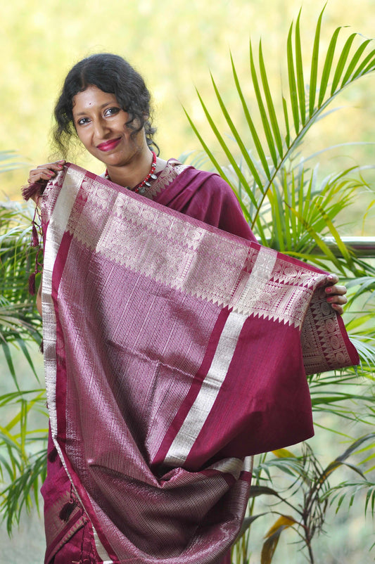 Semi Matka Saree with Blouse Piece ✨