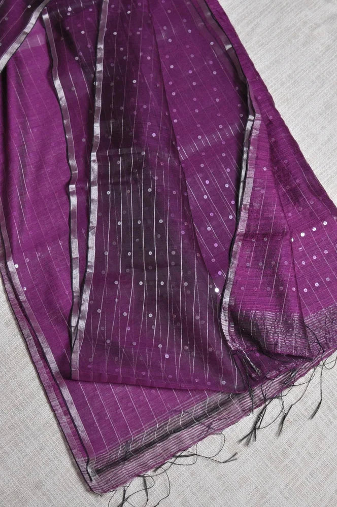 Sequin Muslin Saree