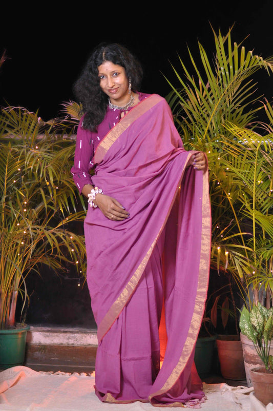 Cotton Fuljhuri Saree – Effortless Elegance in Pink