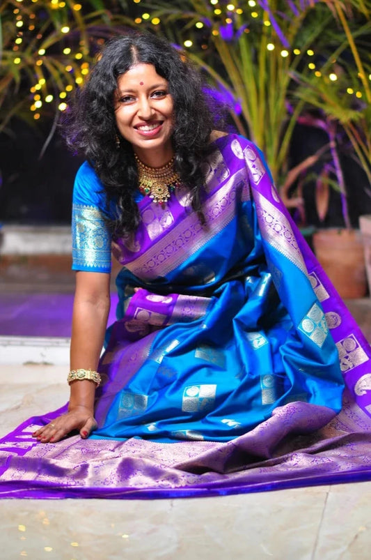 Graceful Heritage – Semi Baluchari Saree with Matching Blouse Piece ✨