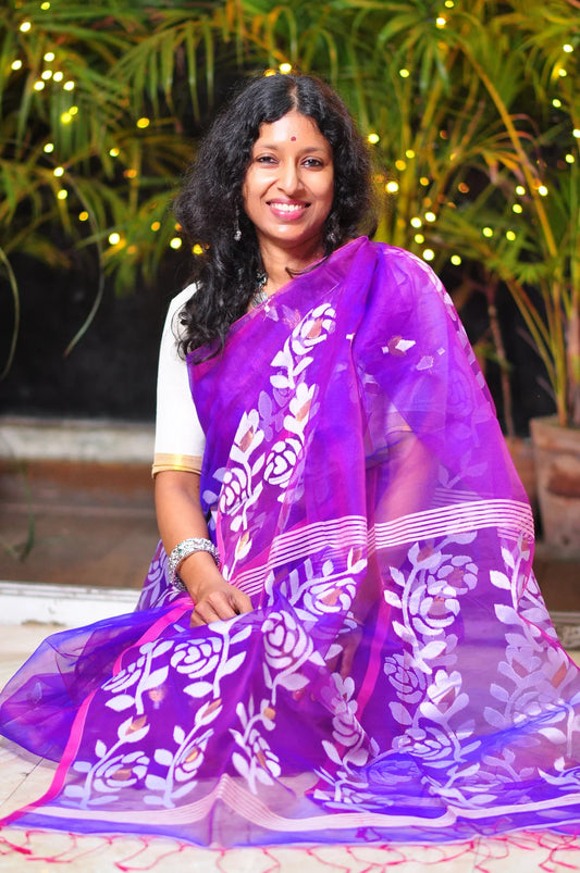 Gulnari Glow - Purple Semi-Muslin - Ultralight & Translucent