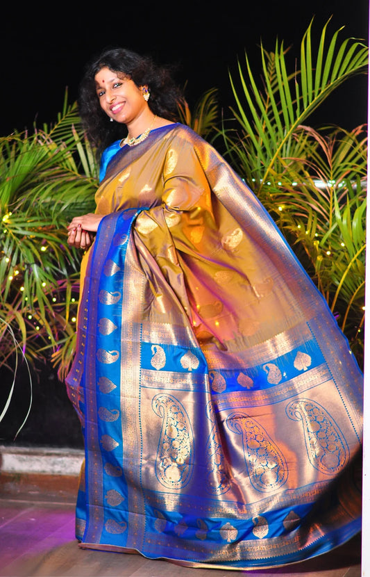 Chandrika β Semi-Kanjeevaram Saree with Matching Blouse Piece β¨