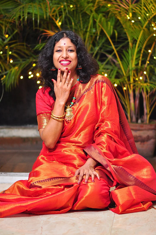 Bonhi β Tissue Saree with Matching Blouse Piece β¨