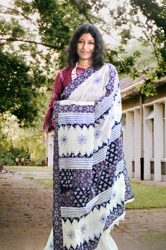 Timeless Elegance – Cotton Applique Saree ✨