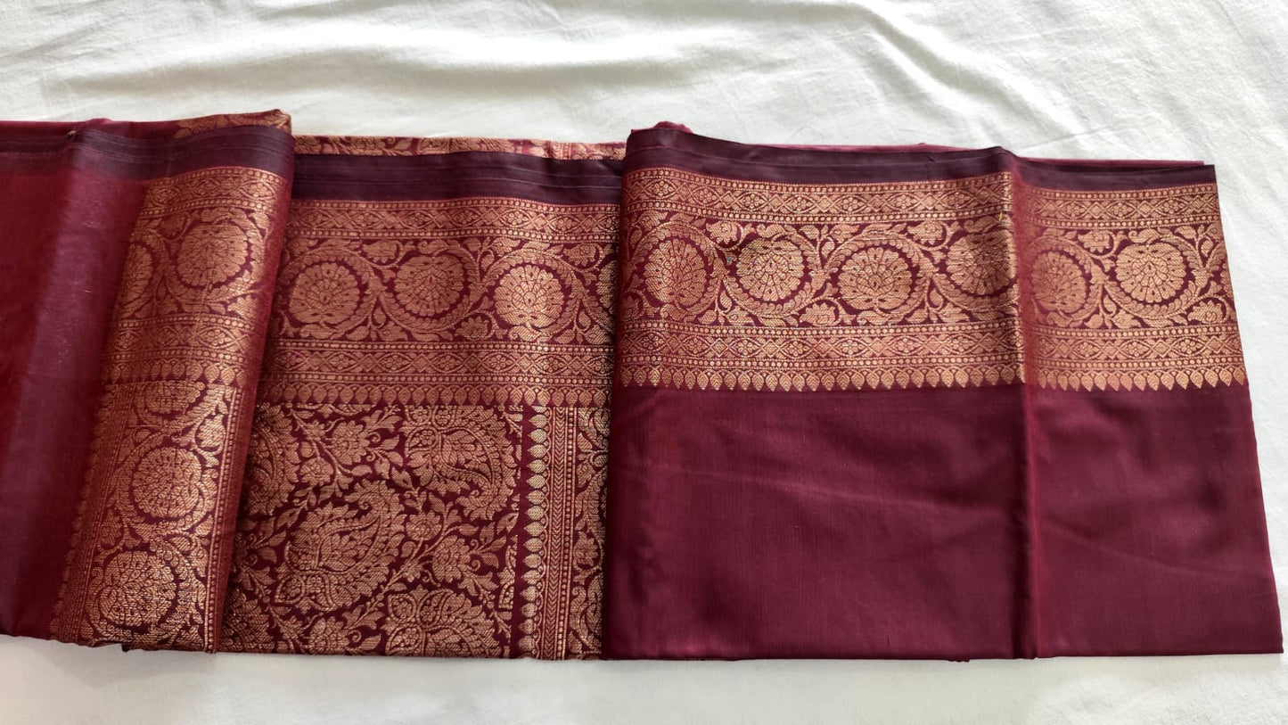 Regal Charm – Muga Katan Saree with intricate zari work with matching Blouse Piece ✨