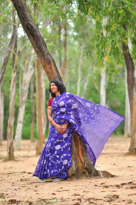 Shimmering Violet Dream – Jamdani