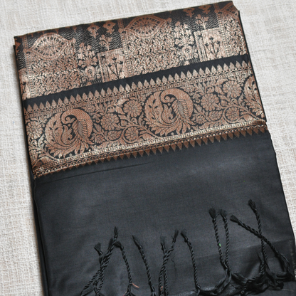 Regal Charm – Muga Katan Saree with intricate zari work with matching Blouse Piece ✨