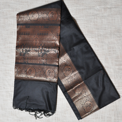 Regal Charm – Muga Katan Saree with intricate zari work with matching Blouse Piece ✨