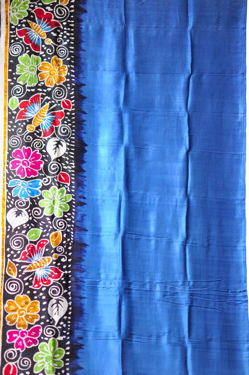 Pushponeel - Hand Batik Pure Murshidabad Silk (Silk Mark Certified)