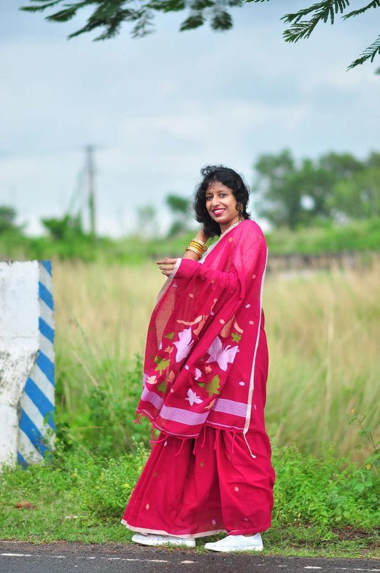 Meditating Woman - Soft Jamdani