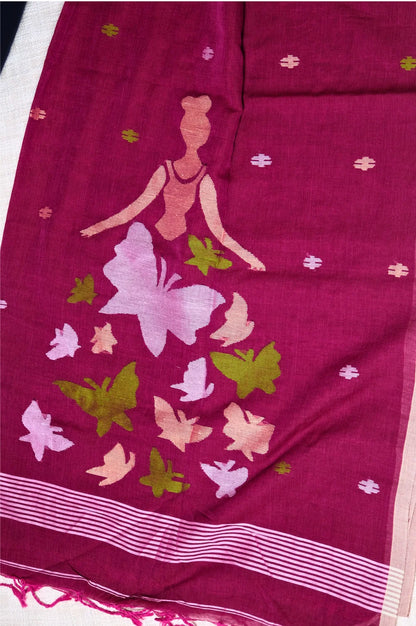 Meditating Woman - Soft Jamdani