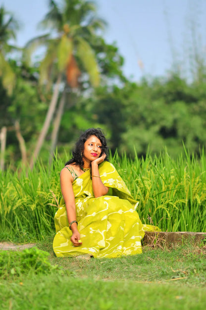 Lime Whisper - Handloom Jamdani