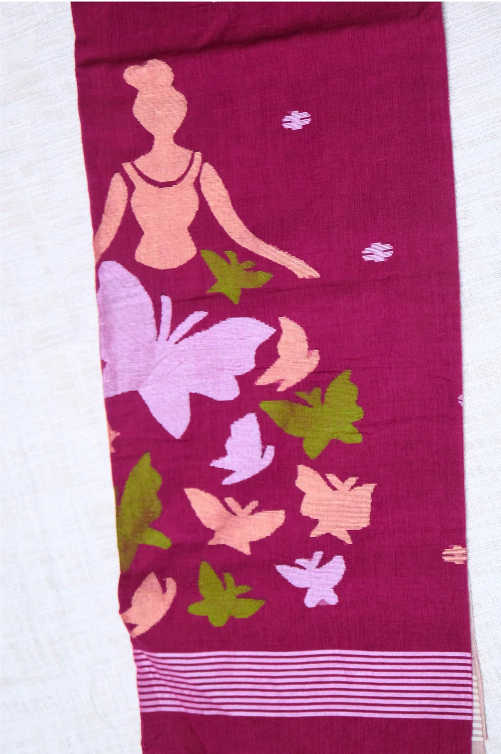 Meditating Woman - Soft Jamdani