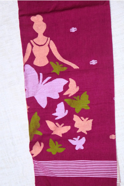 Meditating Woman - Soft Jamdani