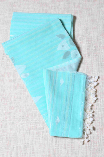 Handwoven Jamdani Mixed Material Saree