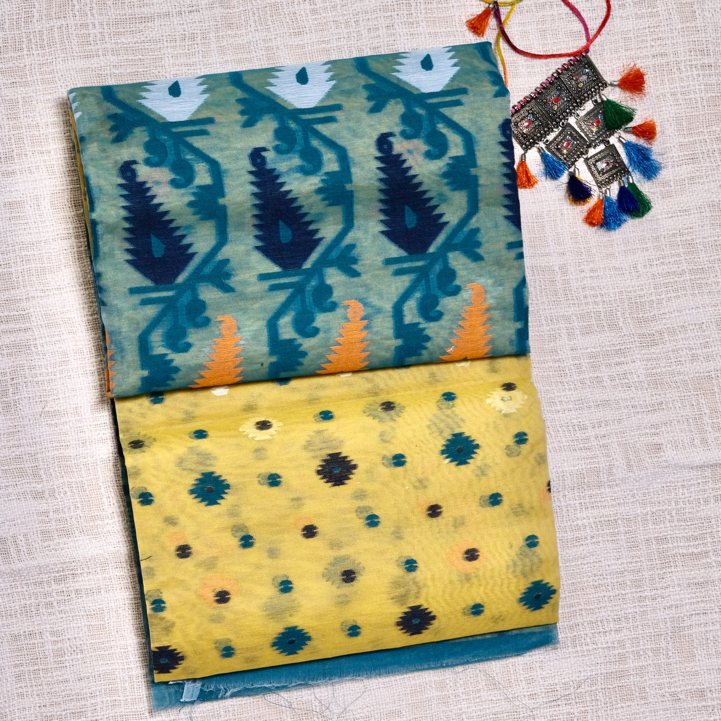 Soft Jamdani Sarees with blouse piece – The Art of Timeless Weaving ✨