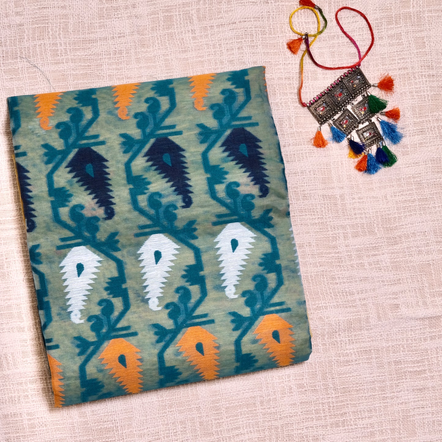 Soft Jamdani Sarees with blouse piece – The Art of Timeless Weaving ✨