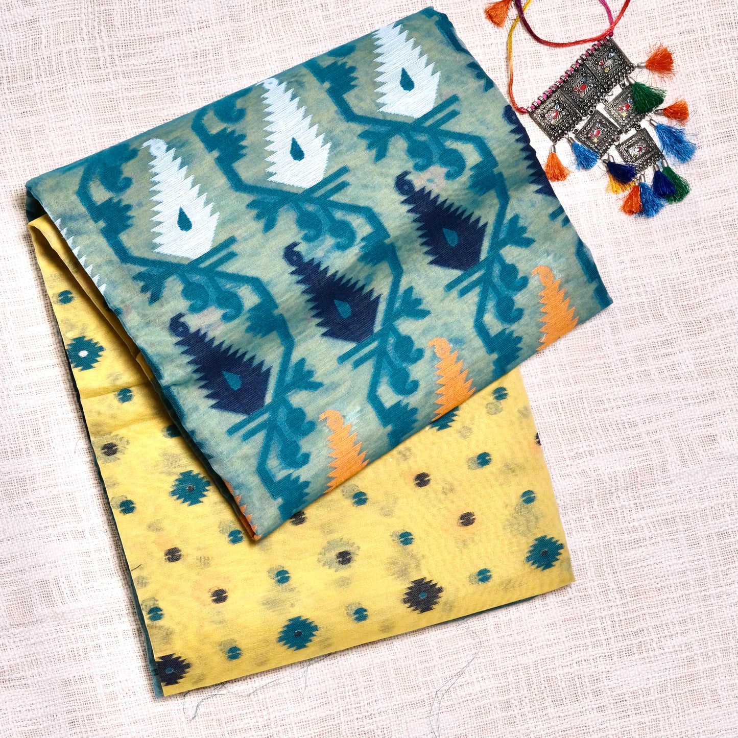 Soft Jamdani Sarees with blouse piece – The Art of Timeless Weaving ✨