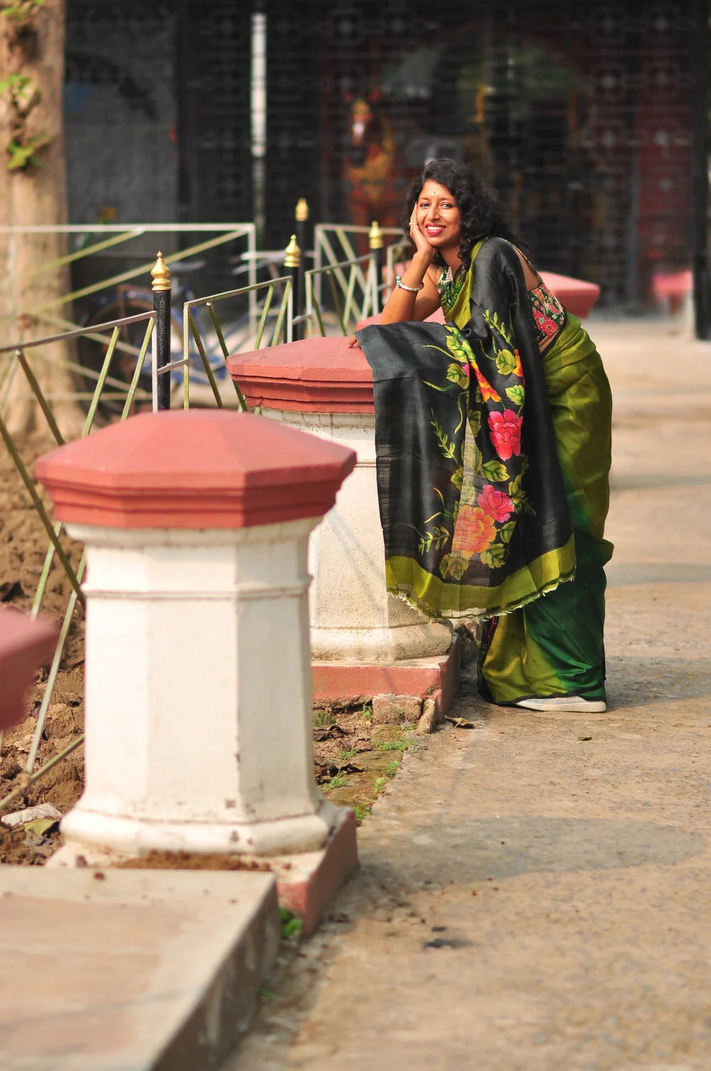 Bonolota – Hand-Painted Murshidabad Silk (Silk Mark Certified)