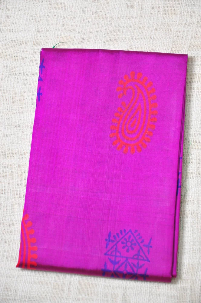 Padmapriya – Pure Murshidabad Block printed Katan Silk
