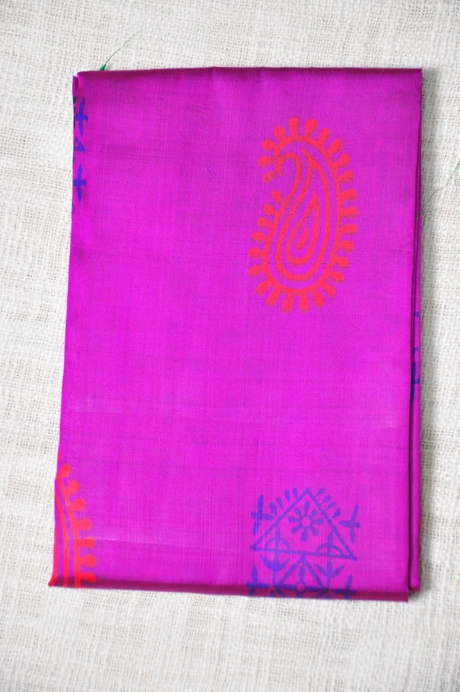 Padmapriya – Pure Murshidabad Block printed Katan Silk