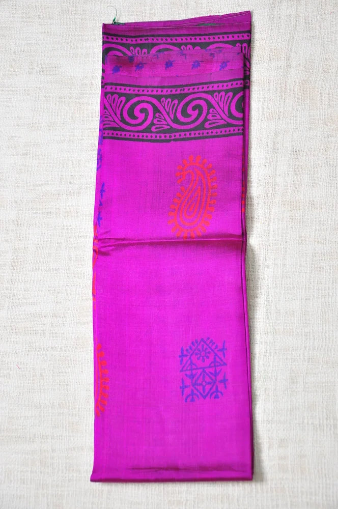 Padmapriya – Pure Murshidabad Block printed Katan Silk