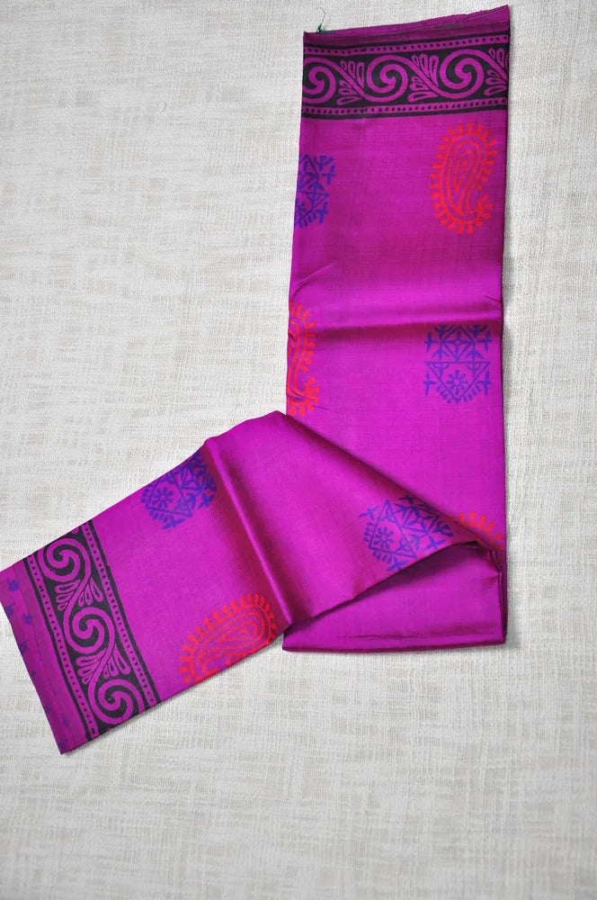 Padmapriya – Pure Murshidabad Block printed Katan Silk