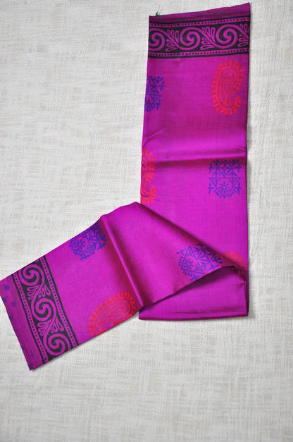 Padmapriya – Pure Murshidabad Block printed Katan Silk