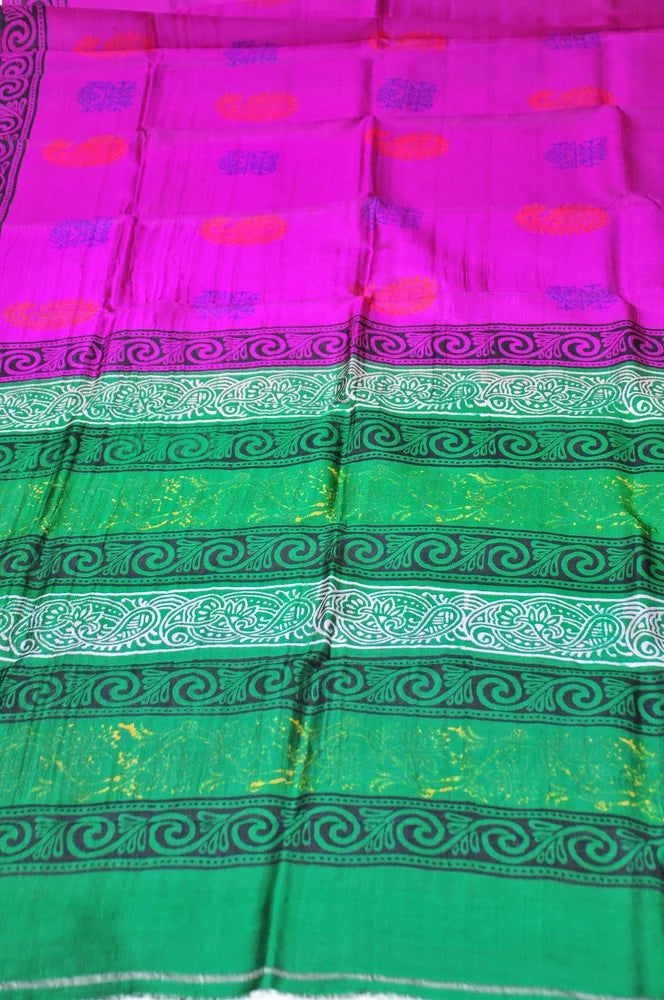 Padmapriya – Pure Murshidabad Block printed Katan Silk