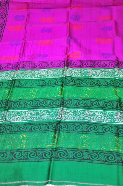 Padmapriya – Pure Murshidabad Block printed Katan Silk