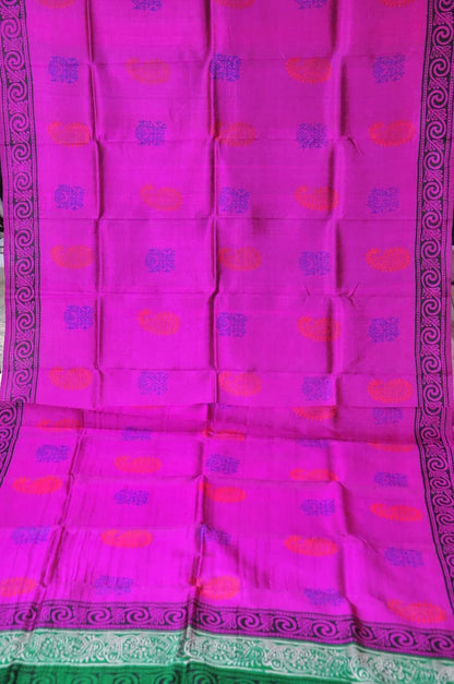 Padmapriya – Pure Murshidabad Block printed Katan Silk