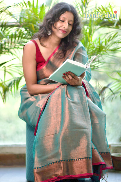 Elegant Tissue Saree with Blouse Piece – A Blend of Sheer Grace & Timeless Glamour ✨