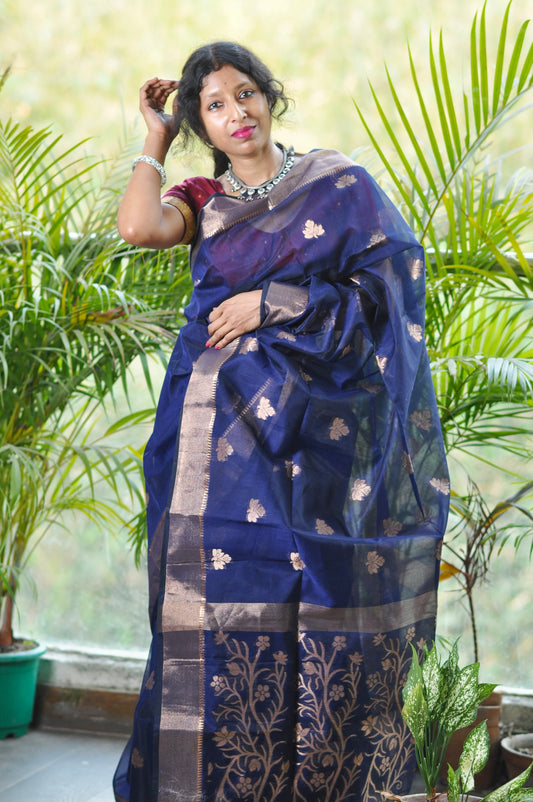 Royal Elegance – Tissue Banarasi Saree with Matching Blouse Piece ✨