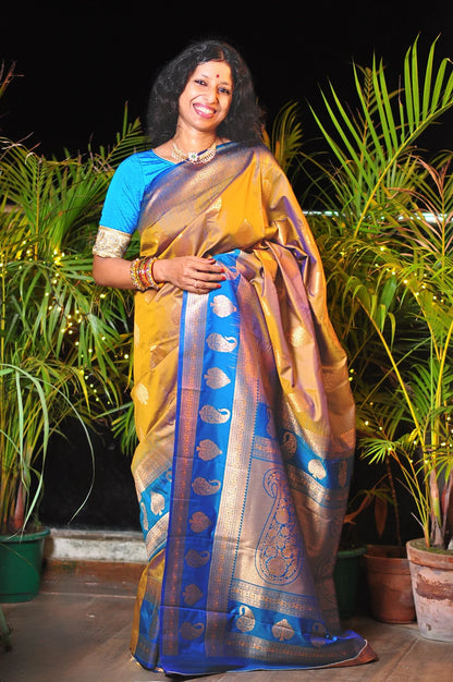 Chandrika – Semi-Kanjeevaram Saree with Matching Blouse Piece ✨