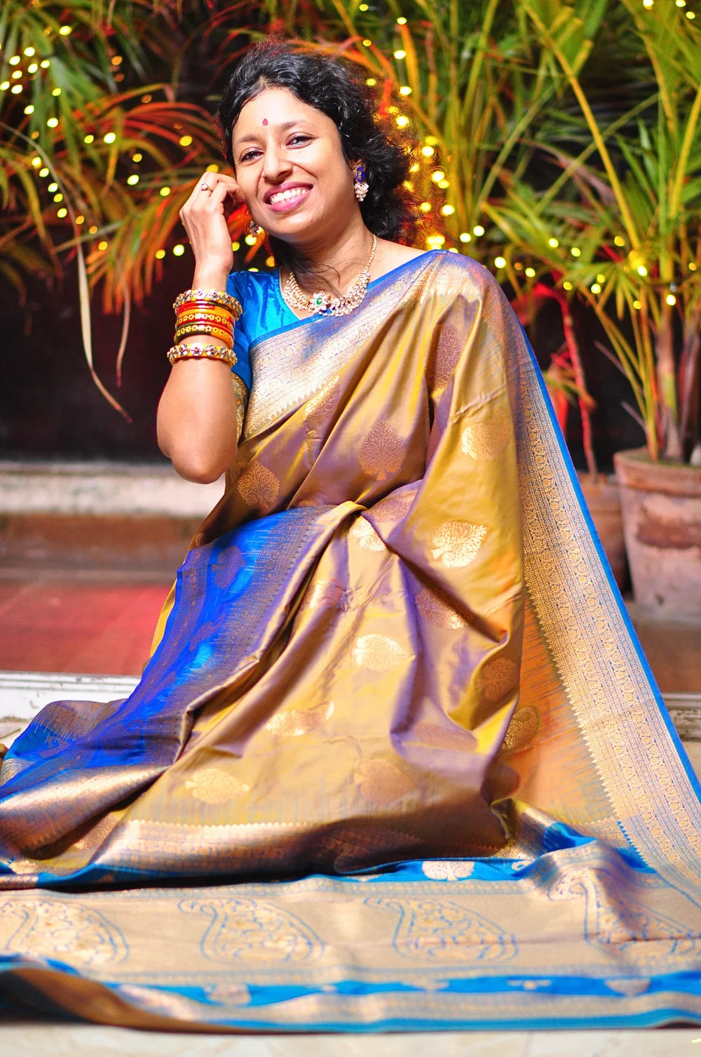 Chandrika – Semi-Kanjeevaram Saree with Matching Blouse Piece ✨