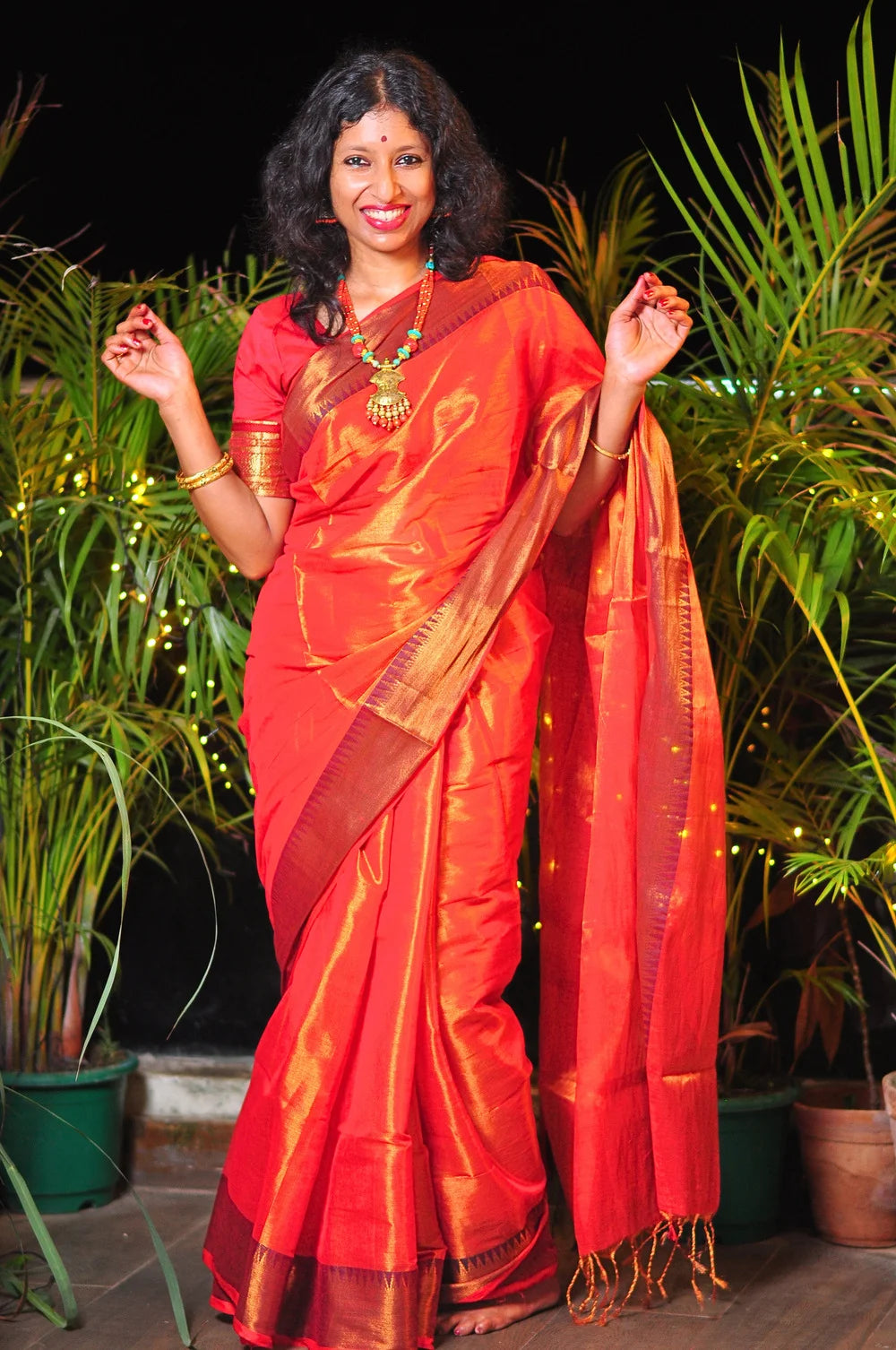 Bonhi – Tissue Saree with Matching Blouse Piece ✨