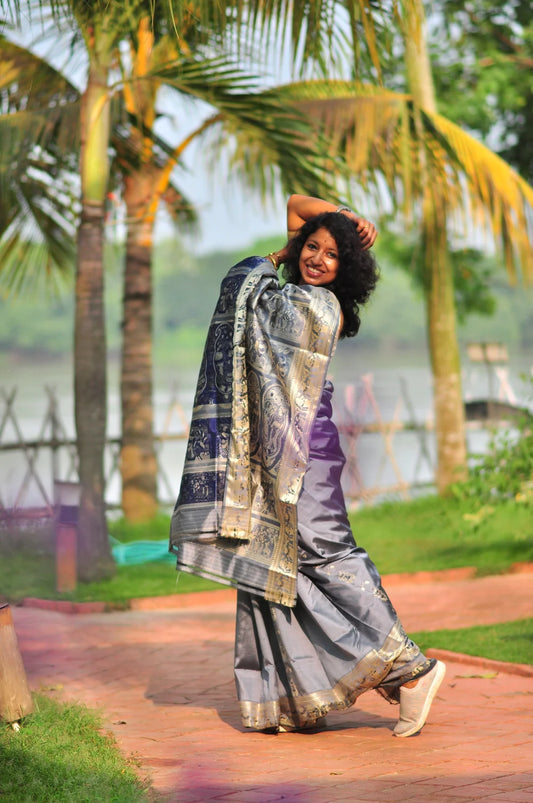 Rupali – Pure Murshidabad Silk Baluchori (Silk Mark Certified)