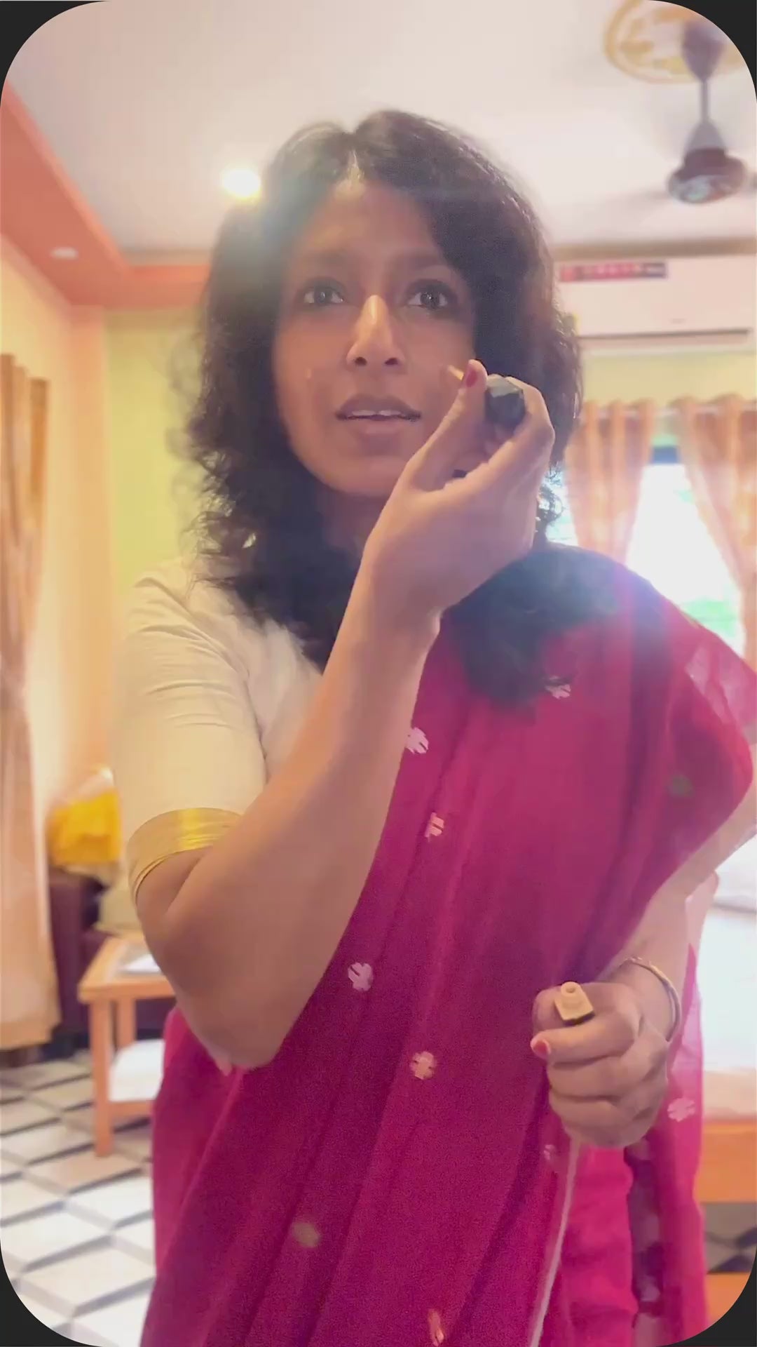 A Simple makeup with this saree